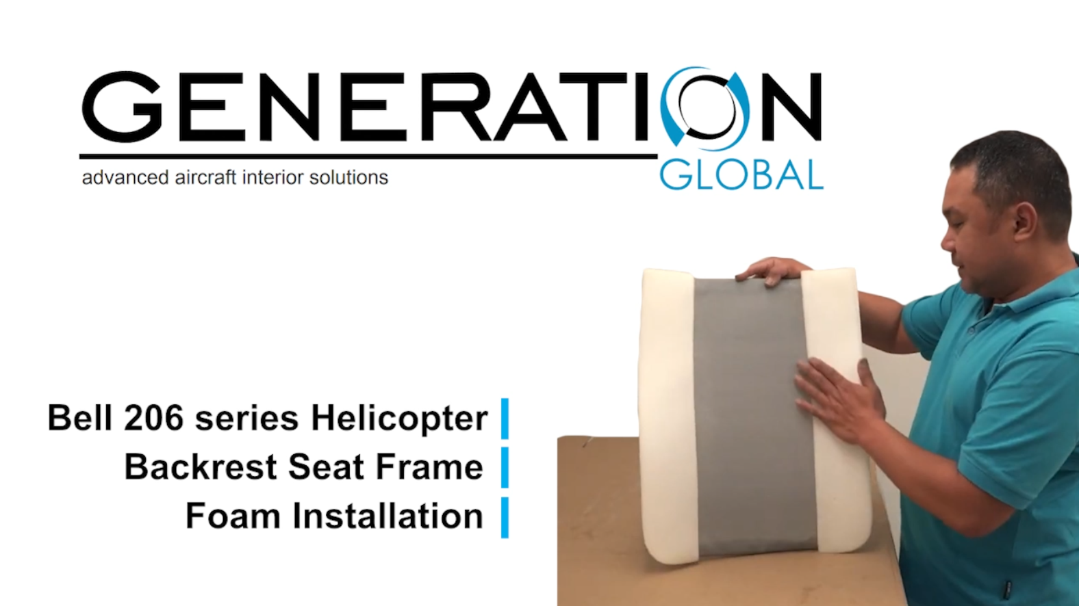 Bell 206 series Helicopter, Pax Seat backrest, Foam Installation